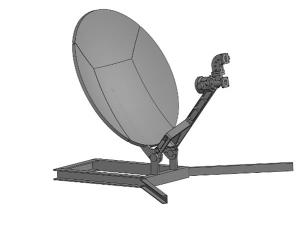 Портативная спутниковая антенна из алюминия, диаметр 0.5м, Ku-диапазон