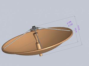  Зеркала спутниковых антенн VSAT из алюминия и углеволокна, диаметр 0.6м,0.9м,1.288м, Ku-диапазон 