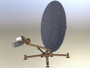  Портативная спутниковая антенна из углеволокна, диаметр 0.75м, Ku-диапазон 
