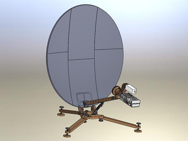  Портативная спутниковая антенна из углеволокна, диаметр 0.75м, Ku-диапазон 